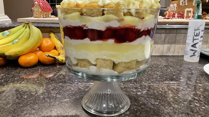 Lemon Cherry White Chocolate Brownie Trifle